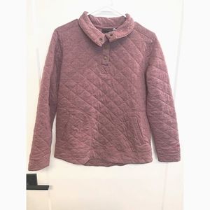 Marmot Women's Medium Long Sleeve High Button Neck Purple Quilted Pull Over